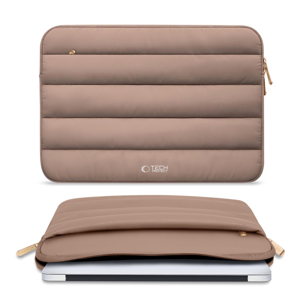 Dėklas nešiojamajam kompiuteriui Tech-Protect Fluffy 15-16", rudas