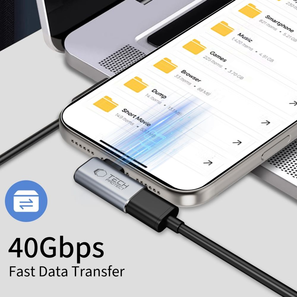 Kampinis USB-C adapteris Tech-Protect UltraBoost AA01, pilkas