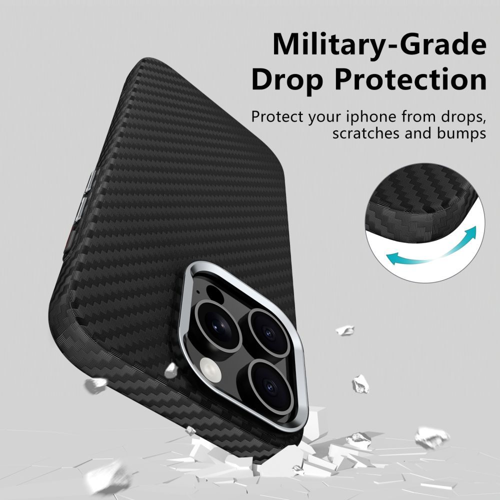 Dėklas Tech-Protect Ion Carbon MagSafe Galaxy S25 Ultra, juodas/sidabrinis