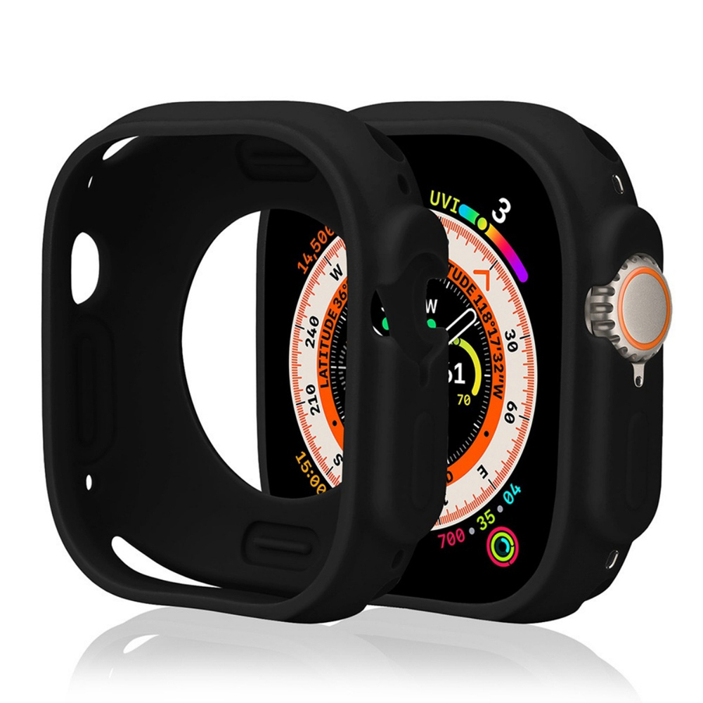 Silikoninis Apple Watch 44 mm dėklas – juodas