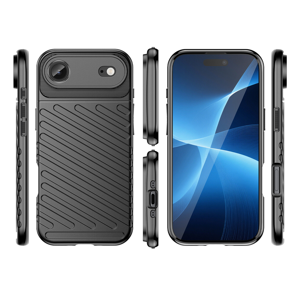 Thunder TPU dėklas iPhone 17 Air – juodas