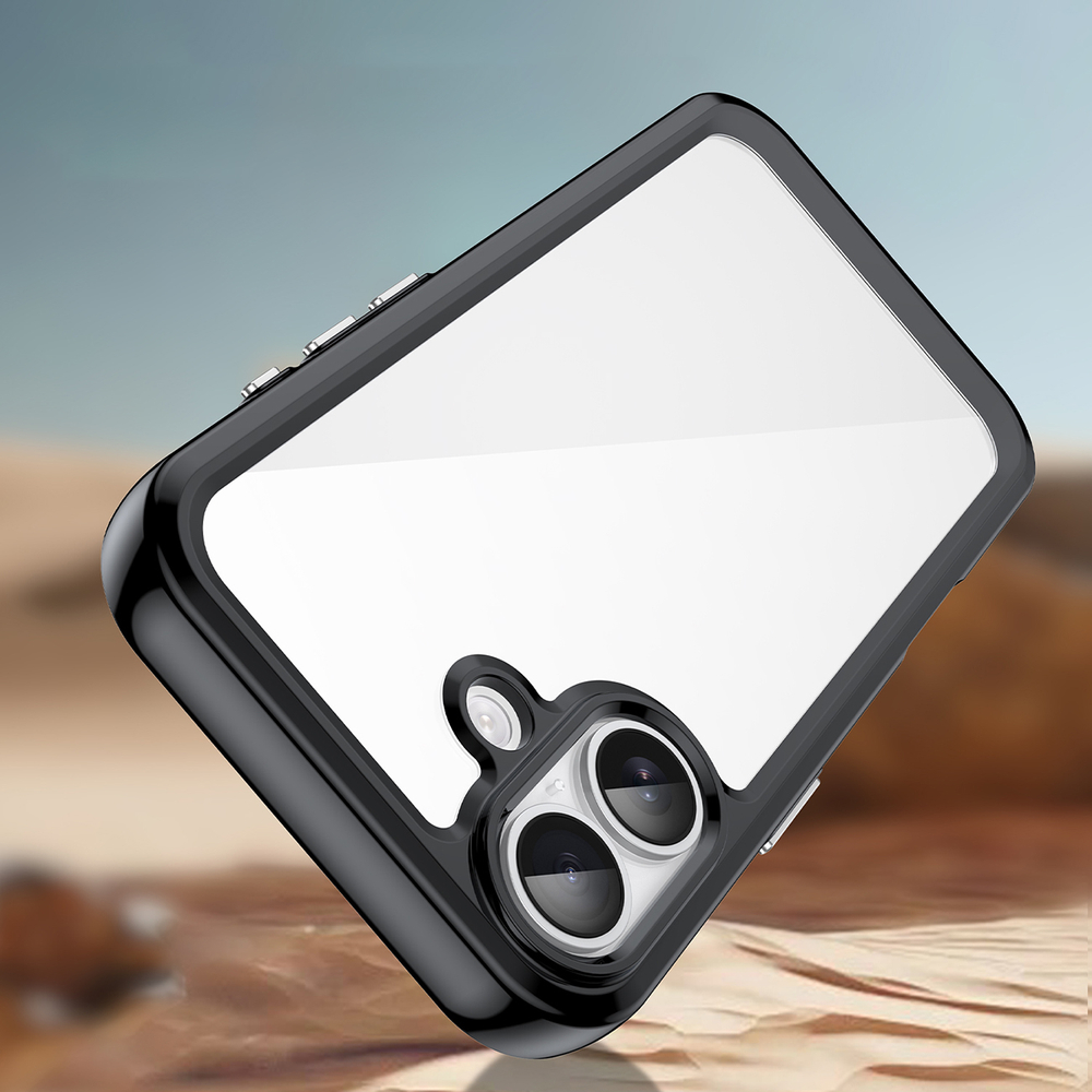 Outer Space dėklas iPhone 17 – juodas skaidrus