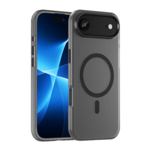 Magnetinis abrazyvinis iPhone 17 oro dėklas, suderinamas su MagSafe - matinė juoda