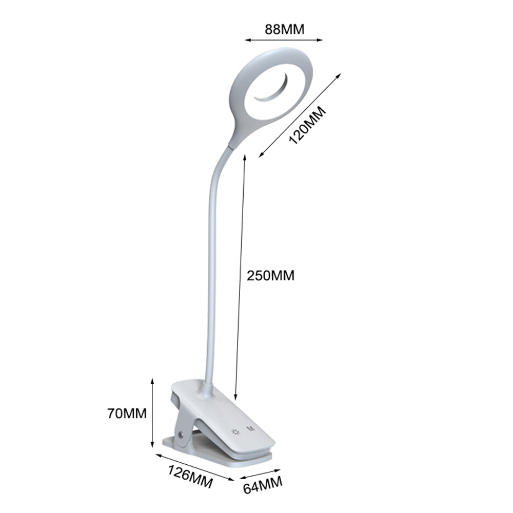 Mini Wozinsky Belaidė LED skaitymo lempa su žiebtuvėliu + USB-C kabeliu - Balta