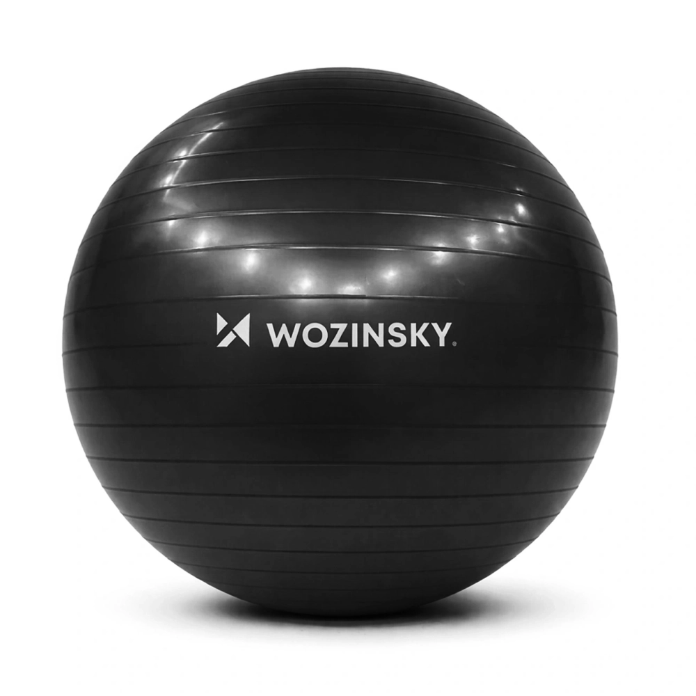 Wozinsky WGB65BB Gimnastinis treniravimo kamuolys 65 cm - Juodas