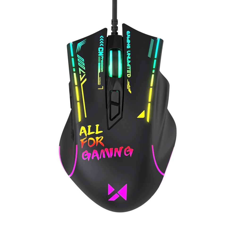 Wozinsky WMGK-7200 laidinė optinė RGB žaidimo pelė 7200 DPI - juoda