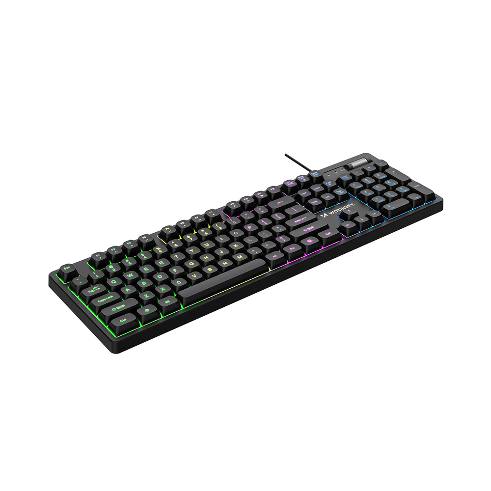 Wozinsky WKG-200 RGB Membraninė Žaidimų Klaviatūra su Slinkties Ratuku - Juoda