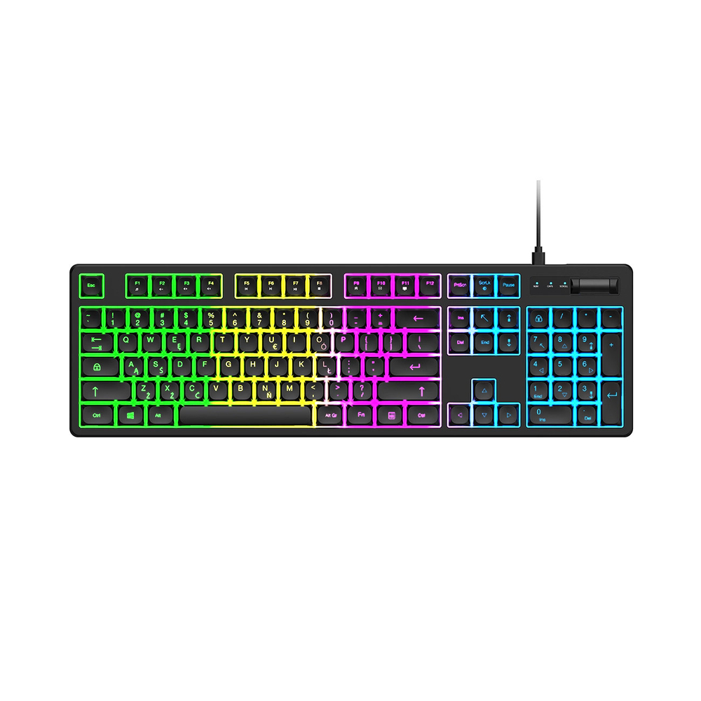 Wozinsky WKG-200 RGB Membraninė Žaidimų Klaviatūra su Slinkties Ratuku - Juoda