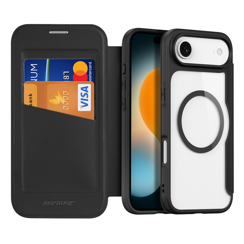 Dux Ducis Skin X Pro MagSafe dėklas–piniginė iPhone 17 Air – juodas