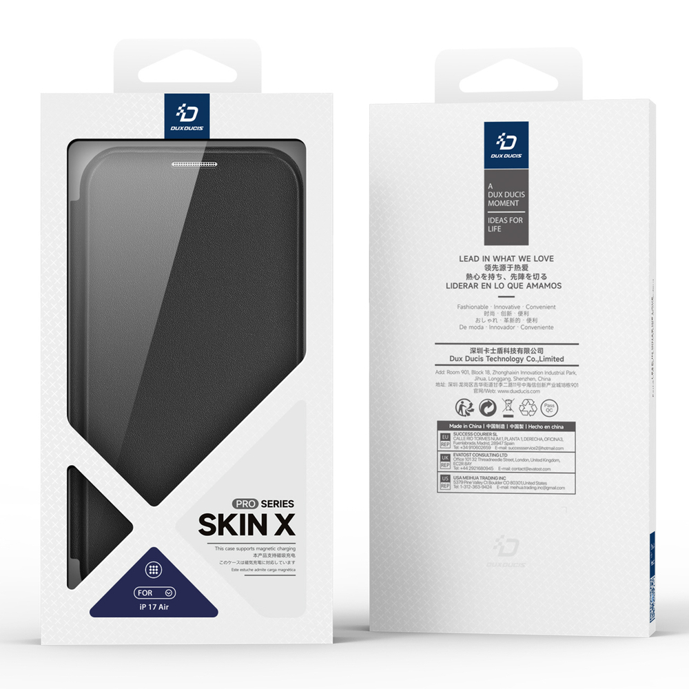 Dux Ducis Skin X Pro MagSafe dėklas–piniginė iPhone 17 Air – juodas