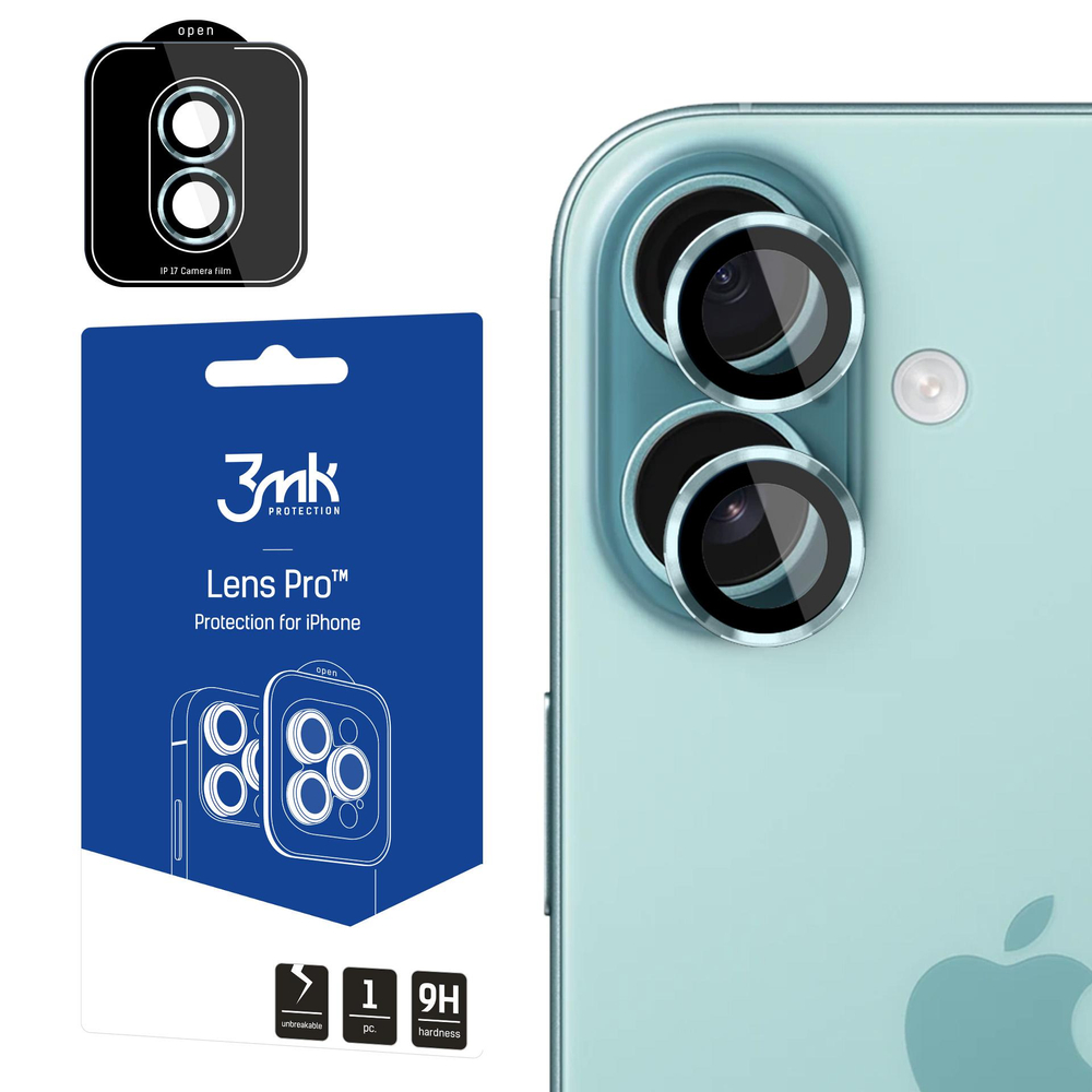 3mk Lens Protection Pro grūdintas stiklas, skirtas iPhone 17 – žalias