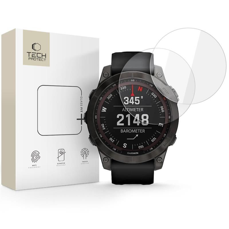Apsauginis stiklas Tech-Protect Glass Fit+ Garmin Fenix 7 / 7 Pro, 2 vnt., skaidrus