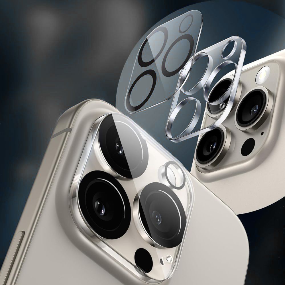 Kameros apsauginis stiklas Tech-Protect Cam Fit+ iPhone 14 / 14 Plus / 15 / 15 Plus, skaidrus