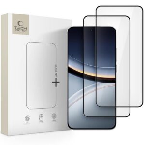 Apsauginis stiklas Tech-Protect Glass Fit+ Xiaomi Poco F7 5G, 2 vnt., juodas