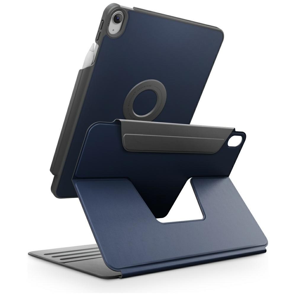 Uniq Rovus Snapmount Magnetic 360 besisukantis nuimamas dėklas, skirtas iPad 11" 2025 / iPad 10.9" 2022 (10-oji karta) – tamsiai mėlyna