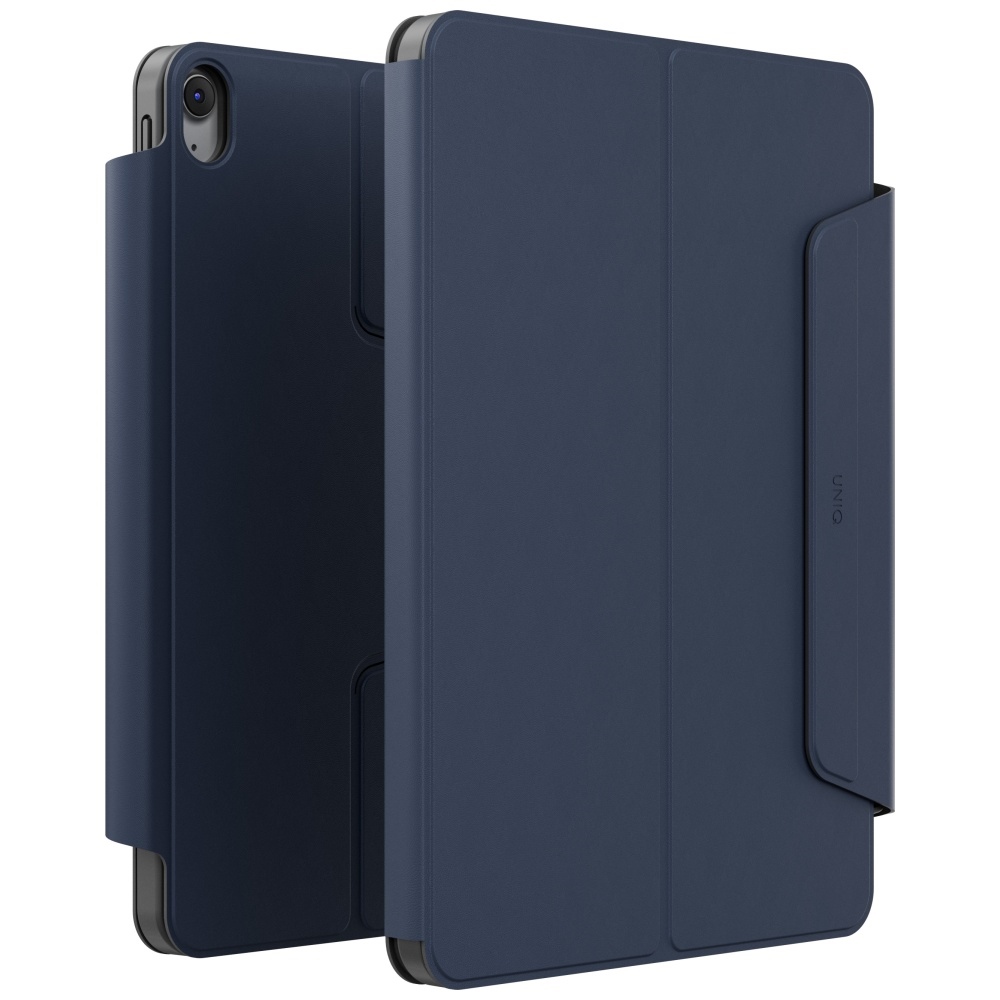 Uniq Rovus Snapmount Magnetic 360 besisukantis nuimamas dėklas, skirtas iPad 11" 2025 / iPad 10.9" 2022 (10-oji karta) – tamsiai mėlyna