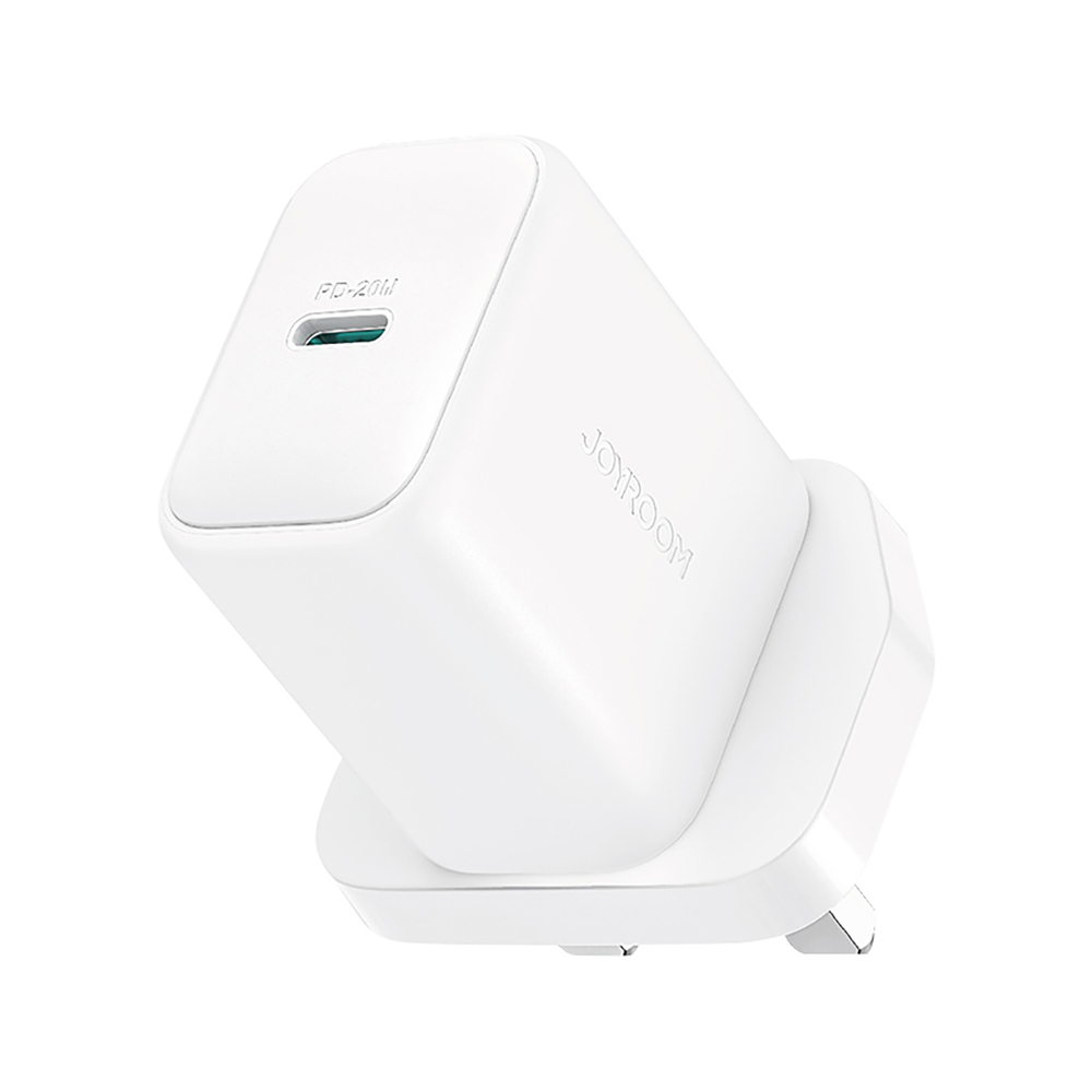 Joyroom JR-TCF20 PD 20W sieninis įkroviklis (UK kištukas) su 1m USB-C laidu - baltas