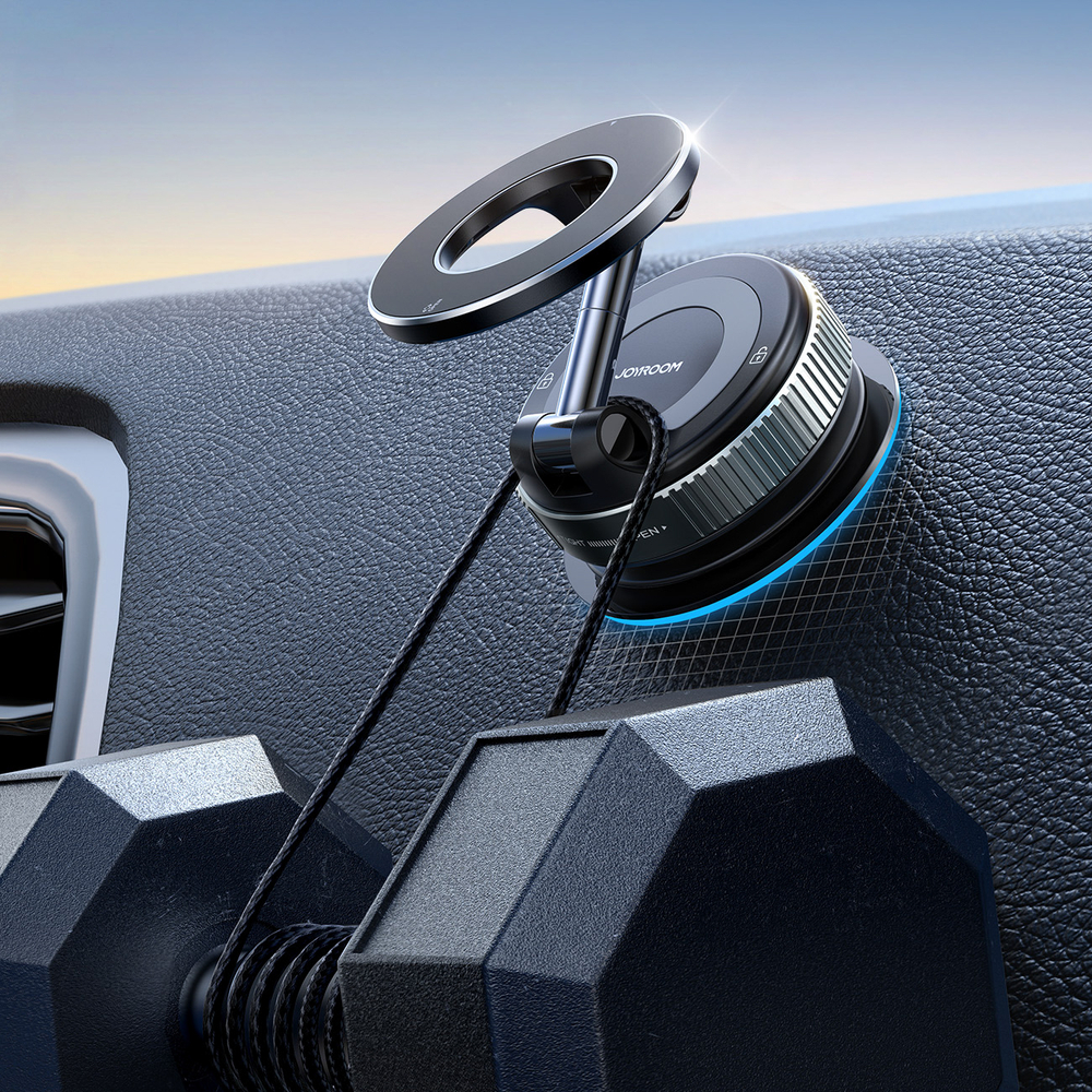Joyroom JR-ZS501 magnetinis automobilinis laikiklis, suderinamas su MagSafe, prietaisų skydeliui tamsiai pilkas