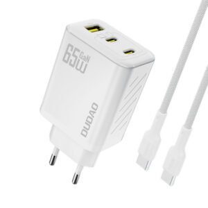 Dudao A29C 65W GaN sieninis įkroviklis + USB-C laidas - baltas