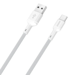 Dudao Laidas L9T 5A USB-A - USB-C 1m - baltas