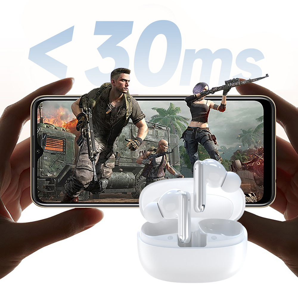 Dudao U21 TWS ANC ENC bluetooth wireless headphones - balta