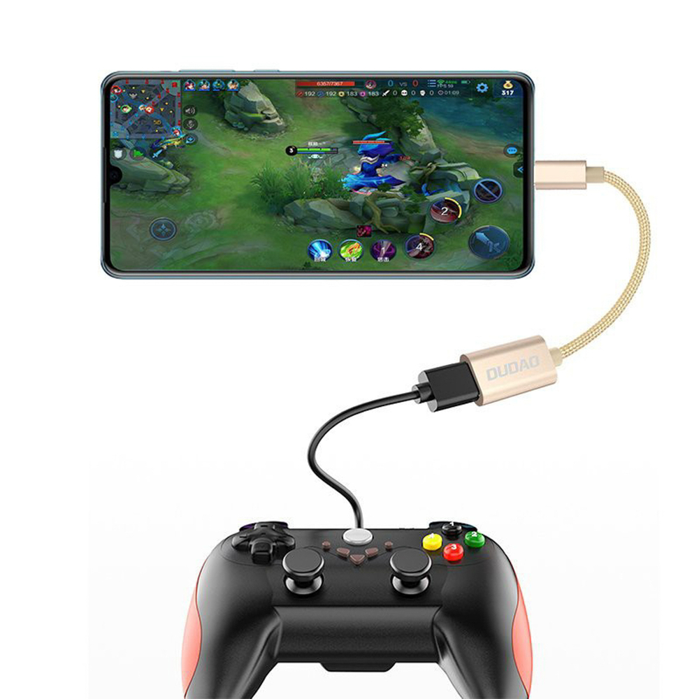 Dudao L15T OTG adapteris USB-C – USB-A – pilka