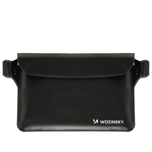 Wozinsky WWS-01 nepromadžiuojantis PVC juosmeninis krepšelis – juodas