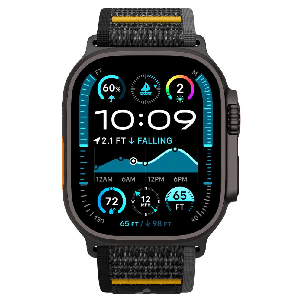 Dirželis Spigen Athlex Air Apple Watch 8/9/10/11/SE/Ultra (44/45/46/49 mm), juodas
