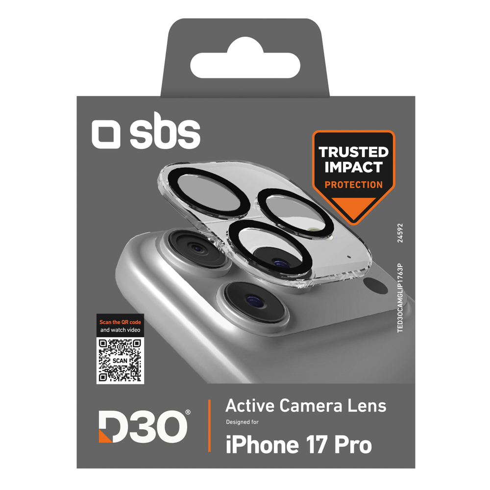 SBS kameros stiklas iPhone 17 Pro su D3O