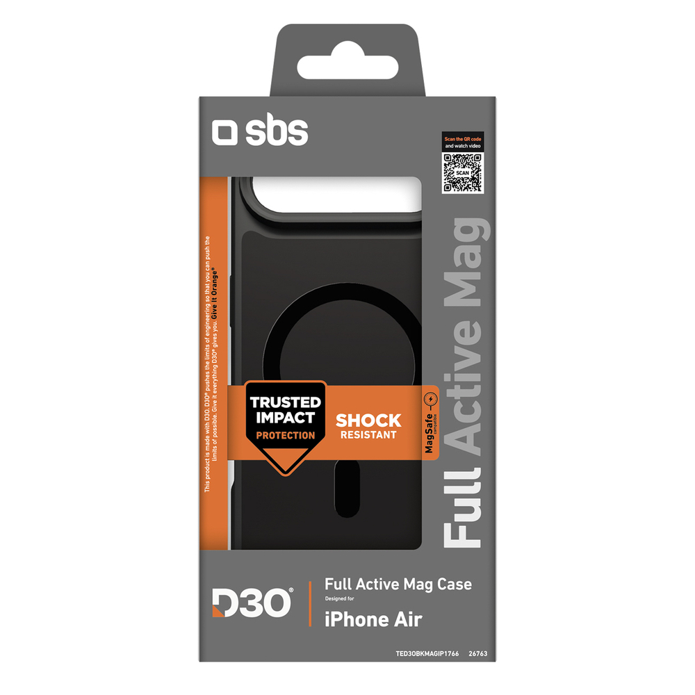 MagSafe dėklas iPhone 17 Air su D3O – juodas