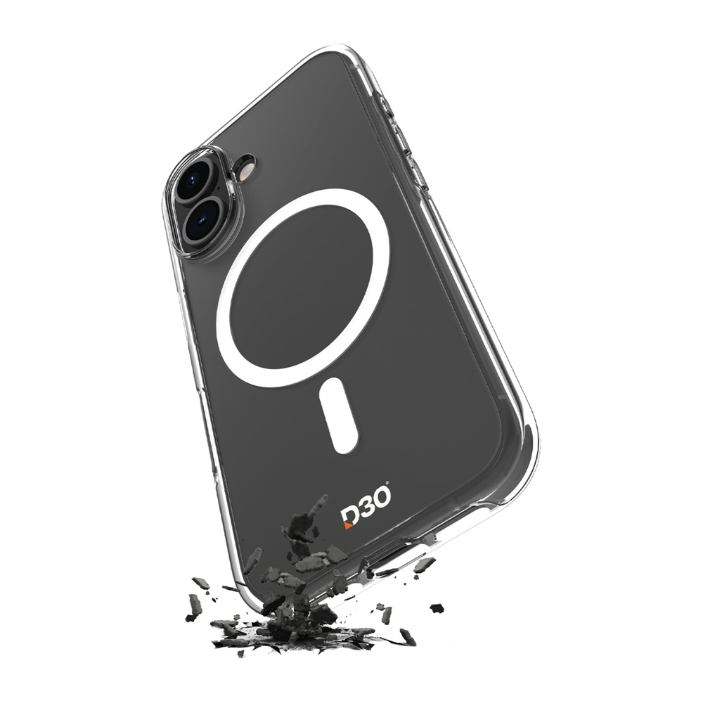 Puro Impact Clear D3O MagSafe dėklas iPhone 17 – skaidrus