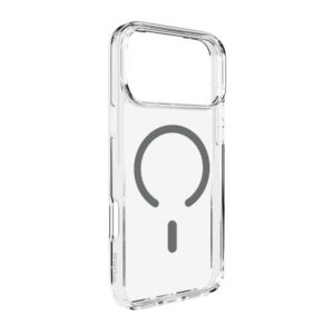 Puro Lite Mag TPU+PC dėklas, suderinamas su MagSafe, skirtas iPhone 17 Pro - Transparent with Gray Ring