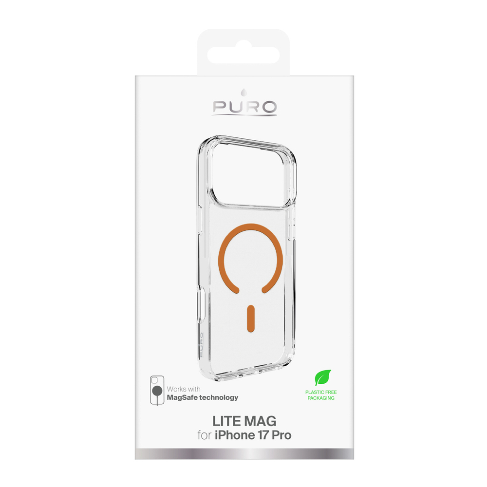 Puro Lite Mag MagSafe dėklas iPhone 17 Pro – skaidrus