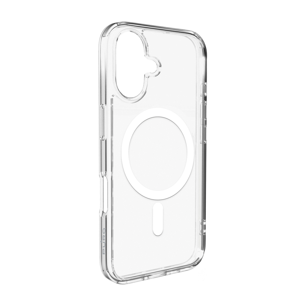 Puro Lite Mag TPU+PC Dėklas, suderinamas su MagSafe, skirtas iPhone 17 - Skaidrus su baltu žiedu