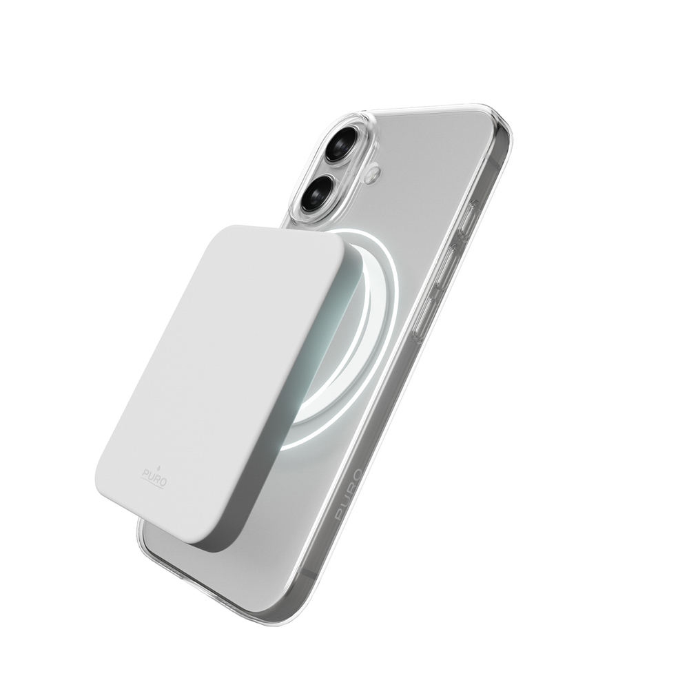 Puro Lite Mag TPU+PC Dėklas, suderinamas su MagSafe, skirtas iPhone 17 - Skaidrus su baltu žiedu