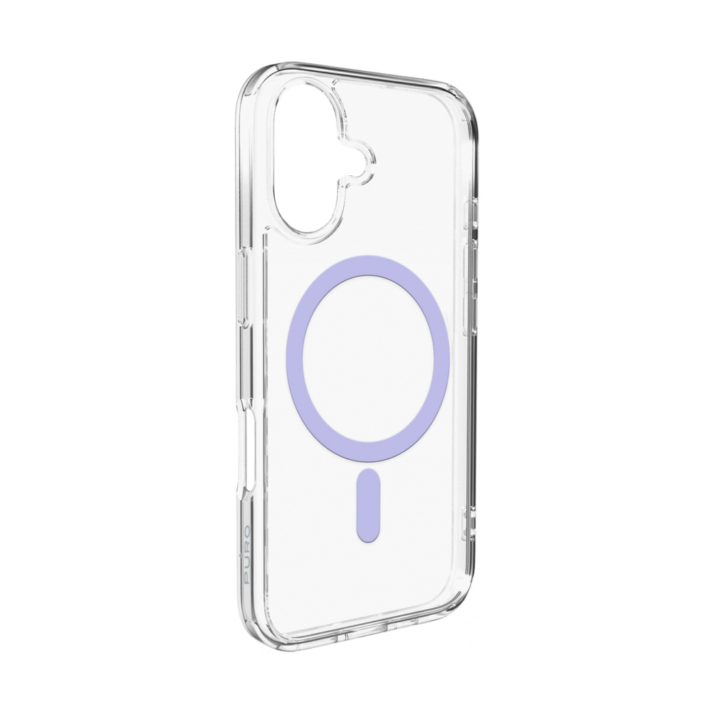 Puro Lite Mag TPU+PC Dėklas, suderinamas su MagSafe, skirtas iPhone 17 - Skaidrus su rožiniu žiedu