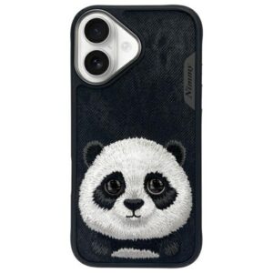 Nimmy Big Eyed Pet 2.0 Panda dėklas iPhone 16 – juodas