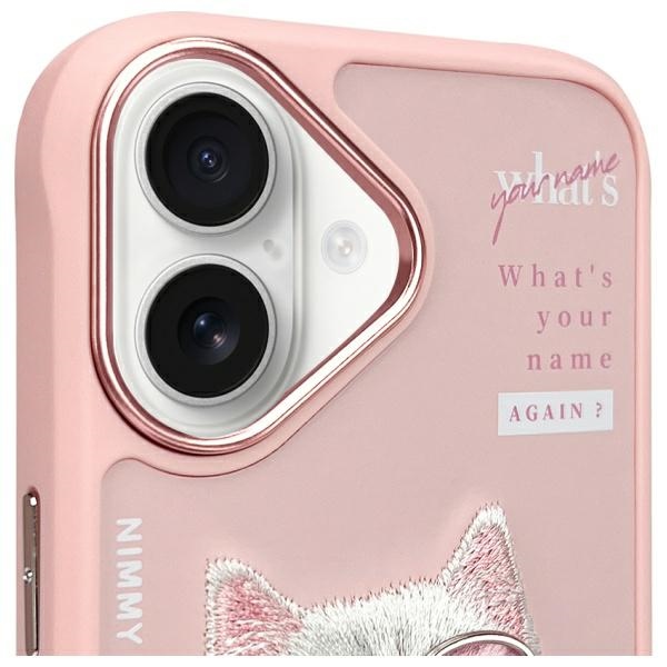 Nimmy dėklas iPhone 16 – rožinis, katinas