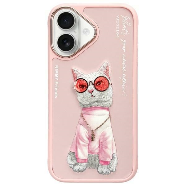 Nimmy iPhone 16 dėklas – rožinis, Cool Cat