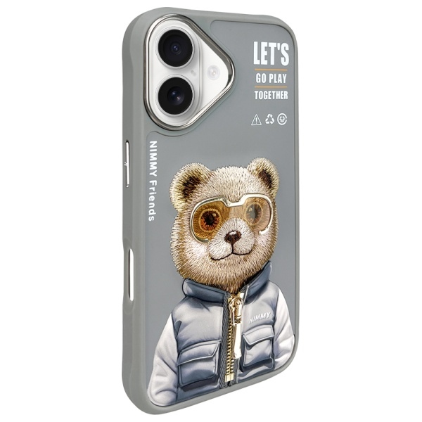 Nimmy kietas dėklas iPhone 16 – pilkas