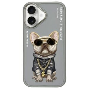 Nimmy Glasses Cool Dog dėklas iPhone 16 – pilkas