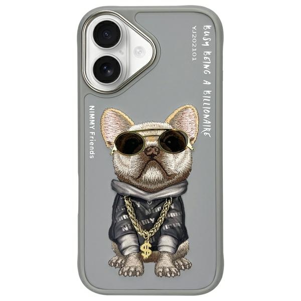 Nimmy Glasses Cool Dog dėklas iPhone 16 – pilkas