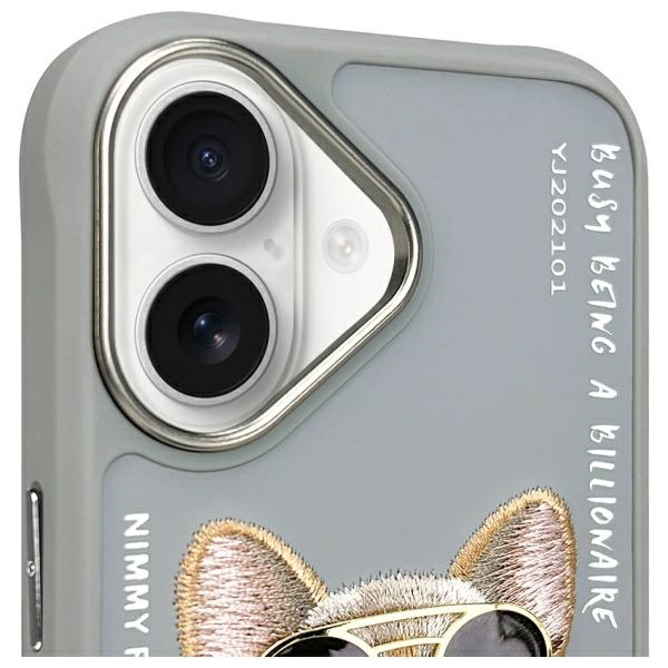 Nimmy Glasses Cool Dog dėklas iPhone 16 – pilkas