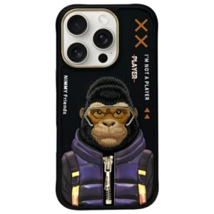 Nimmy Monkey dėklas iPhone 16 Pro – juodas
