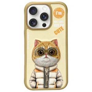 Nimmy Cool&Cute 2.0 Cat dėklas iPhone 16 Pro – chaki