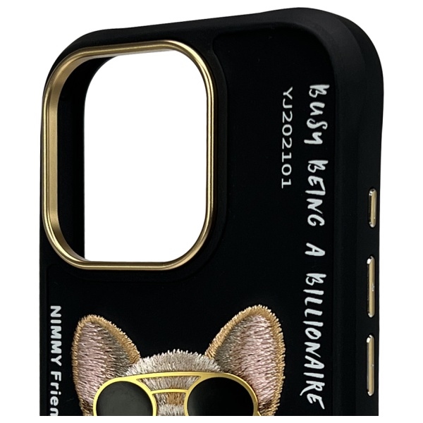 Nimmy Glasses Cool Dog dėklas iPhone 16 Pro Max - Juodas