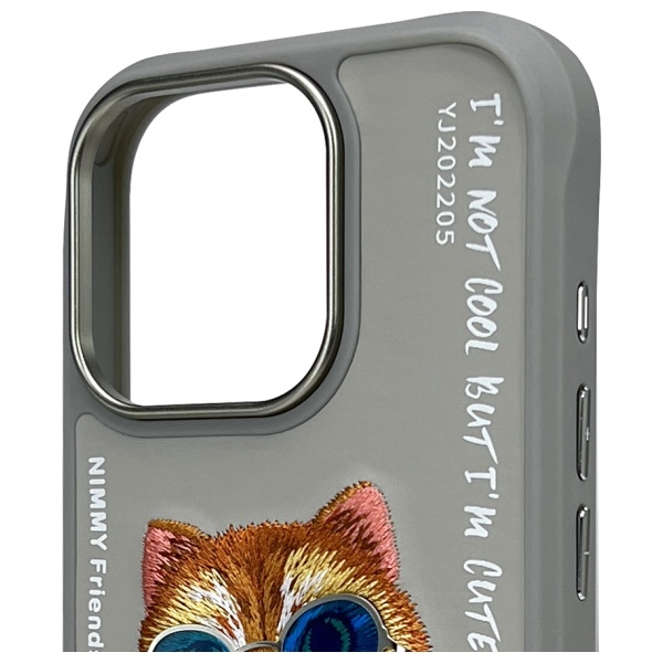 Nimmy Glasses Cool Cat dėklas iPhone 16 Pro Max – pilkas