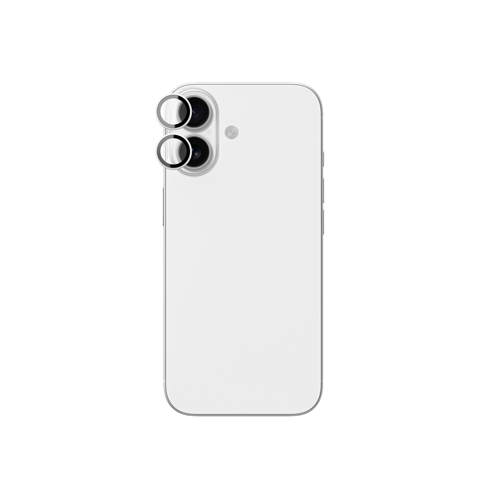 AmazingThing kameros stiklas iPhone 17 – sidabrinis