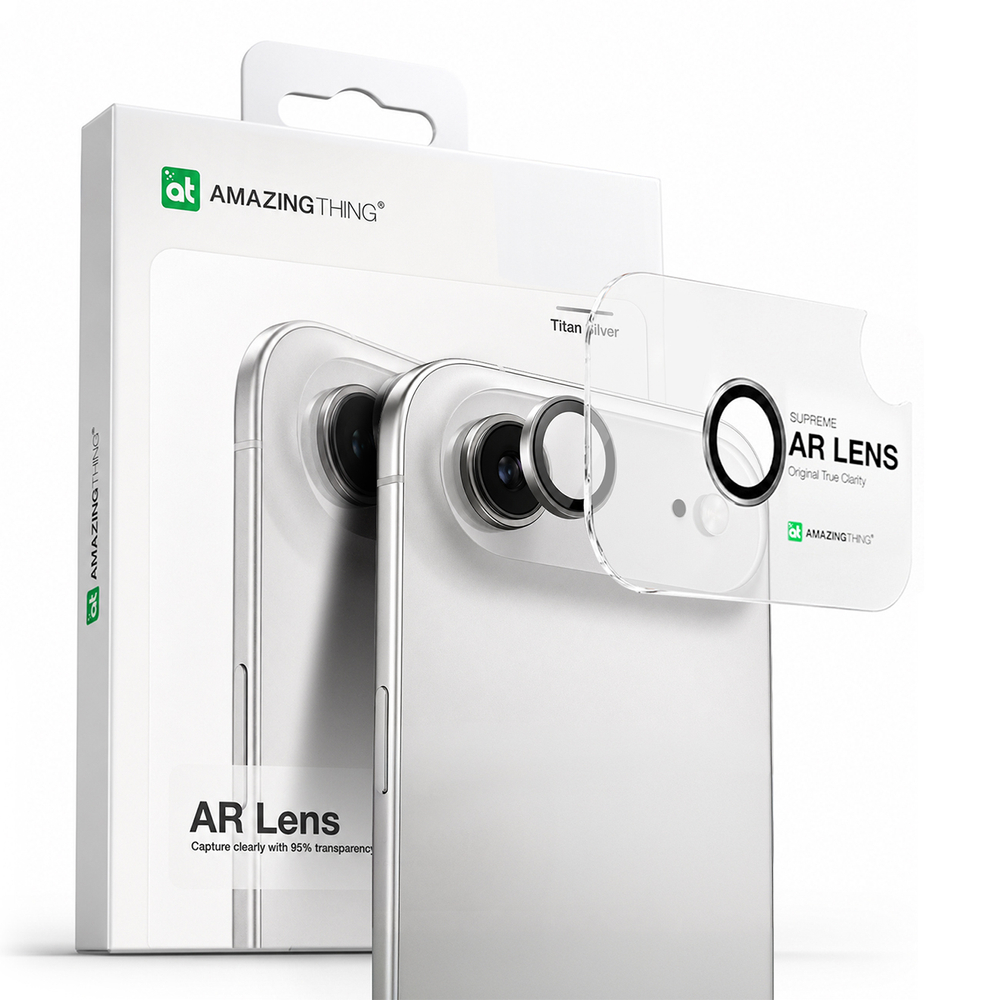 AmazingThing objektyvo stiklas iPhone 17 Air – sidabrinis