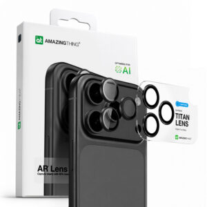AmazingThing Sapphire kameros stiklas iPhone 17 Pro/Max – pilkas